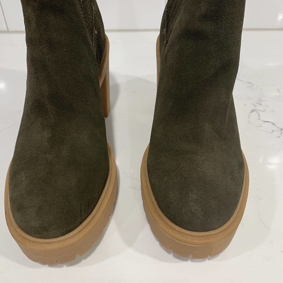 Dolce Vita | Boots Caster H2O Waterproof Suede Pull On Chunky Olive Green- 7.5 - Picture 3 of 8